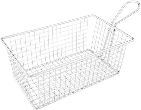 Restaurantware 5 x 4 Inch Fryer Basket 1 Square Small Fry Basket - Mesh Grid With Handle Silver Stainless Steel French Fry Basket Food-Grade For Tenders Fried Shrimp And More in Saudi Arabia