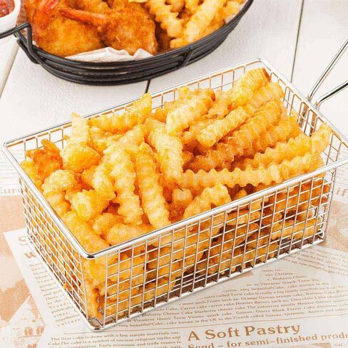 Restaurantware 5 x 4 Inch Fryer Basket 1 Square Small Fry Basket - Mesh Grid With Handle Silver Stainless Steel French Fry Basket Food-Grade For Tenders Fried Shrimp And More in Saudi Arabia