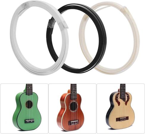 3 Pcs Purfling ABS Plastic Guitar Binding Strip 1610x5x1.5mm, High Quality, Suitable for Guitar Maker or Luthier, Adds Charm to Acoustic and Classic Guitars Cream Plastic Guitar Binding in Kuwait
