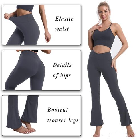 Women's Bootcut Yoga Pants Bell Bottoms V Crossover High Waisted Leggings Casual Flared Trousers in Saudi Arabia
