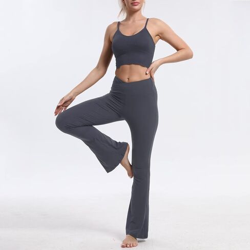 Women's Bootcut Yoga Pants Bell Bottoms V Crossover High Waisted Leggings Casual Flared Trousers in Saudi Arabia