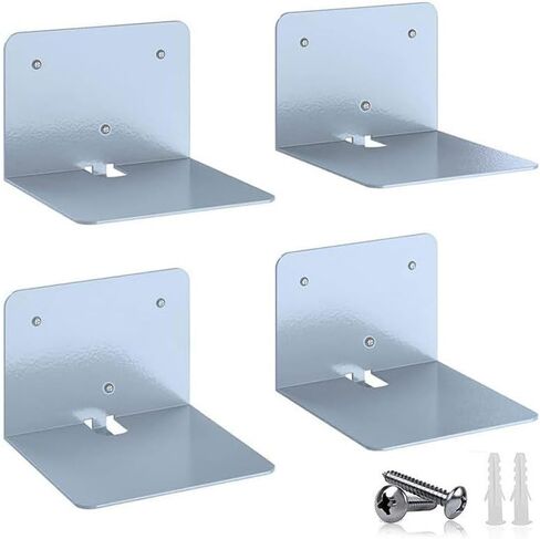 أرفف كتب عائمة للجدار، رف كتب مخفي مصنوع من الفولاذ مع أدوات تثبيت (4 قطع) in Kuwait