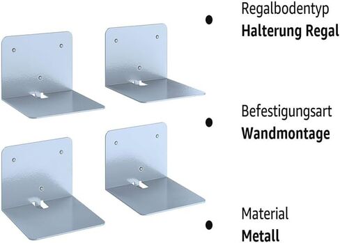 أرفف كتب عائمة للجدار، رف كتب مخفي مصنوع من الفولاذ مع أدوات تثبيت (4 قطع) in Kuwait