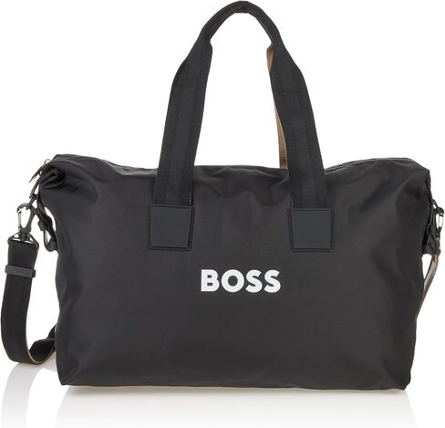 BOSS Tonal Logo Nylon Holdall Duffle Bag, Black Storm in Saudi Arabia