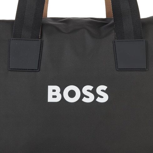 BOSS Tonal Logo Nylon Holdall Duffle Bag, Black Storm in Saudi Arabia