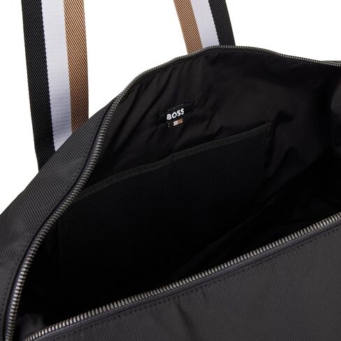 BOSS Tonal Logo Nylon Holdall Duffle Bag, Black Storm in Saudi Arabia
