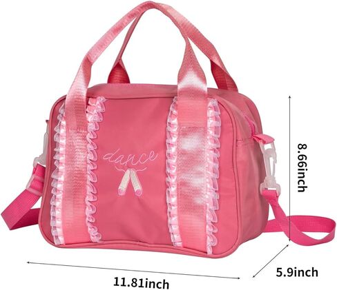 حقائب رقص الباليه للفتيات، حقيبة باليه للأطفال الصغار، حقائب راقصة الباليه للأطفال باللون الوردي، صغيرة، وردي (008) in Kuwait