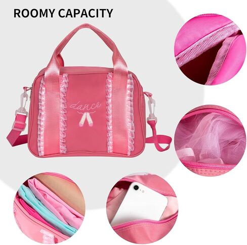 حقائب رقص الباليه للفتيات، حقيبة باليه للأطفال الصغار، حقائب راقصة الباليه للأطفال باللون الوردي، صغيرة، وردي (008) in Kuwait