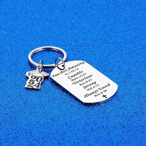 Christian Gifts for Graduate 2024 Graduation Gifts 2024 Inspirational Christian Keychains for Women Men Religious Baptism Confirmed Gifts for College Teens Boys Girls Christmas Stocking Stuffers in Saudi Arabia
