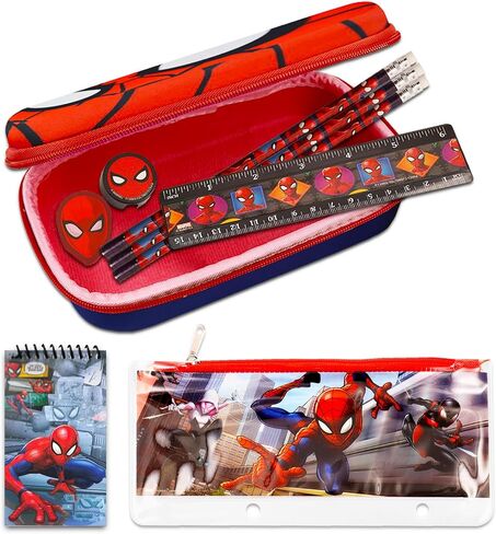 Spiderman School Supplies Set - Marvel Stationery Bundle with Spiderman Pencil Case, Spiderman Pencils, Erasers, Stickers, More | Marvel School Supplies for Boys in Saudi Arabia