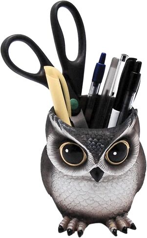 Owl Pencil and Pen Holder, Unique Desk Accessory, Fun Office Supply, 4.5 Inches in Kuwait