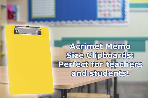 مذكرة حافظة Acrimet مقاس A5 (9 1/4 بوصة × 6 5/16 بوصة) مشبك جانبي منخفض (بلاستيك) (لون أصفر) (6 عبوات) in Saudi Arabia