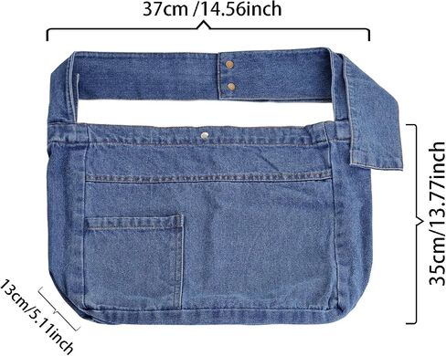 Denim Shoulder Bag Denim Crossbody Bag Denim Tote Bags Women's Retro Large Canvas Shoulder Bag Casual Style Lightweight Bag in Saudi Arabia