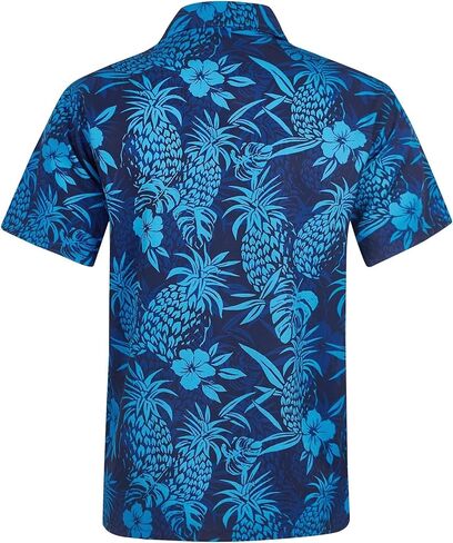 ELETOP Men's Hawaiian Shirt Quick Dry Tropical Beach Shirts Short Sleeve Aloha Holiday Casual Cuban Shirts in Saudi Arabia