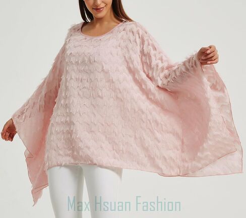 Women’s Solid Sequin Fringe Tassel Tunic Blouse Caftan Plus Size Loose Long Pullover Sweater Tunics in Saudi Arabia