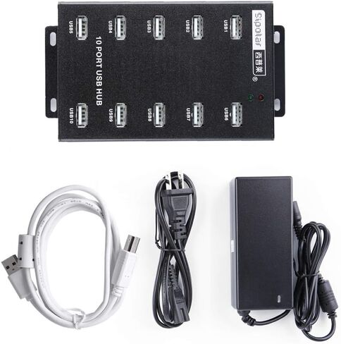 Sipolar-USB Hub- 10 Ports USB Data Hub-Industrial USB Powered Hub - USB 2.0 Hub for Mining, Bitcoin Miner in Kuwait