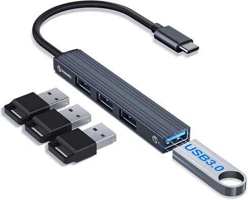 موزع USB C، محول متعدد المنافذ 4 في 1 مع منافذ USB 3.0 عالية السرعة ومنافذ USB 2.0، متوافق على نطاق واسع مع أجهزة الكمبيوتر المحمولة USB C والأجهزة الأخرى من النوع C in Kuwait