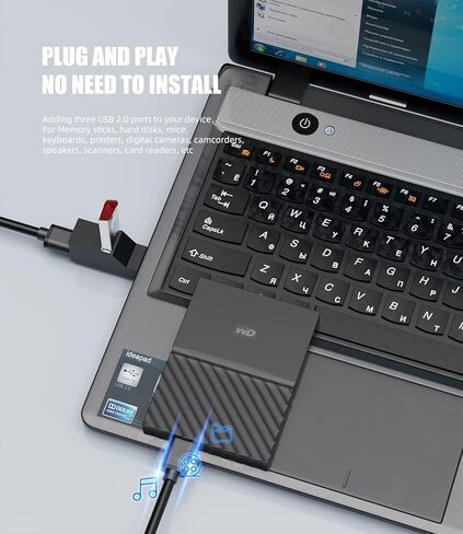 3 منافذ USB Hub، SNLLMZI USB 2.0 متعدد USB Splitter USB Port Expander Dongle لأجهزة الكمبيوتر المحمول، الكمبيوتر الشخصي، Xbox، محرك فلاش، HDD، وحدة التحكم، الطابعة، الكاميرا، لوحة المفاتيح، الماوس in Kuwait