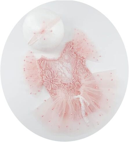 Newborn Photography Outfits Girl Baby Photo Tutu Dress Newborn Photoshoot Romper Baby Picture Lace Outfit in Saudi Arabia
