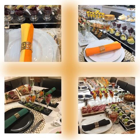 حلقات مناديل Mtsooning، 6 قطع حامل مناديل مجوفة، 30 ملم .77 بوصة، مشبك منديل منديل، طوق حامل لتزيين الطاولة لحفلات الزفاف وعيد الشكر وأي مناسبة in Saudi Arabia