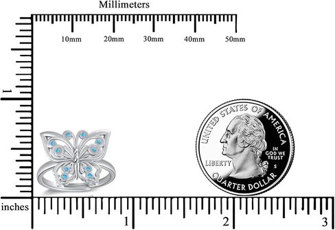 925 Sterling Sliver Butterfly Ring Open Ring Adjustable Ring 5-10 Jewelry Gift For Women Girl (7) in Saudi Arabia