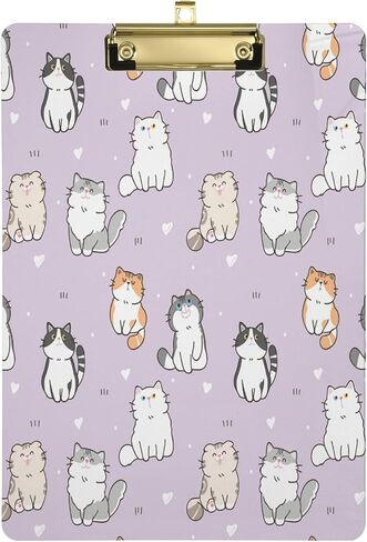 xigua Cute Kitty Cat Clipboard, Fashion Design A4 Letter Size Clipboards with Low Profile Clip for Students,Women,Man and Kids,Cute Clipboard Custom Pattern -12x9In in Saudi Arabia