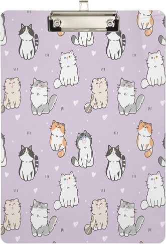 xigua Cute Kitty Cat Clipboard, Fashion Design A4 Letter Size Clipboards with Low Profile Clip for Students,Women,Man and Kids,Cute Clipboard Custom Pattern -12x9In in Saudi Arabia