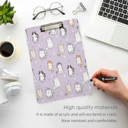 xigua Cute Kitty Cat Clipboard, Fashion Design A4 Letter Size Clipboards with Low Profile Clip for Students,Women,Man and Kids,Cute Clipboard Custom Pattern -12x9In in Saudi Arabia