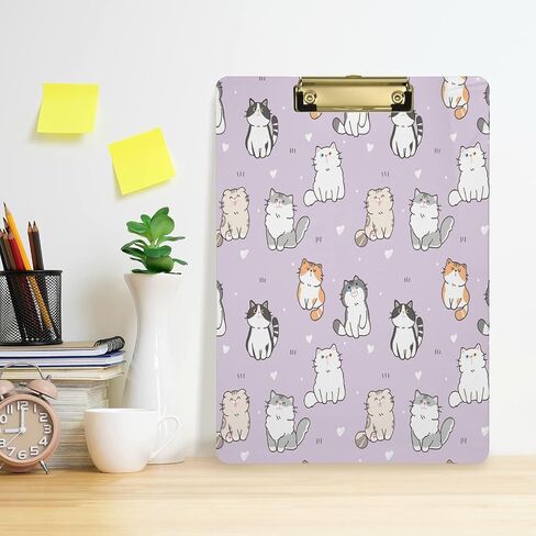 xigua Cute Kitty Cat Clipboard, Fashion Design A4 Letter Size Clipboards with Low Profile Clip for Students,Women,Man and Kids,Cute Clipboard Custom Pattern -12x9In in Saudi Arabia