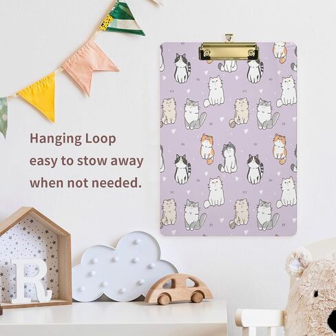 xigua Cute Kitty Cat Clipboard, Fashion Design A4 Letter Size Clipboards with Low Profile Clip for Students,Women,Man and Kids,Cute Clipboard Custom Pattern -12x9In in Saudi Arabia