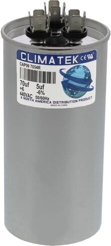 مكثف دائري ClimaTek - يناسب Goodman # CAP050700440CT | 70/5 فائق التوهج MFD 370/440 فولت تيار متردد in Saudi Arabia