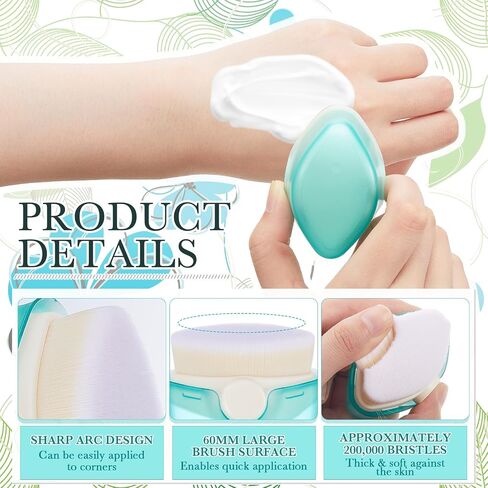 4 Pcs Sunscreen Applicator with 1 Makeup Brush Cleaning Mat Sunblock Sunscreen Applicator with Protective Caps Body Makeup Brush Cosmetics Gifts for Women Face Liquid Facial Cream Sun Lotion in Saudi Arabia