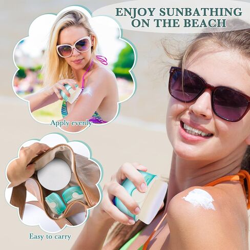 4 Pcs Sunscreen Applicator with 1 Makeup Brush Cleaning Mat Sunblock Sunscreen Applicator with Protective Caps Body Makeup Brush Cosmetics Gifts for Women Face Liquid Facial Cream Sun Lotion in Saudi Arabia