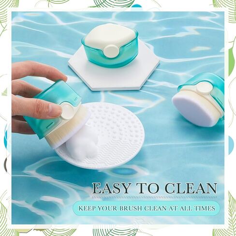 4 Pcs Sunscreen Applicator with 1 Makeup Brush Cleaning Mat Sunblock Sunscreen Applicator with Protective Caps Body Makeup Brush Cosmetics Gifts for Women Face Liquid Facial Cream Sun Lotion in Saudi Arabia