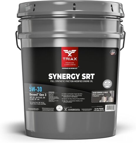 TRIAX Synergy SRT 5W-30; Full Synthetic PAO-Ester Engine Oil, 20K Mile Drain, Moly/Boron Friction Modified, API SP Licensed, Dex2 Gen 3, 3x Wear Protection (1 Quart) in Saudi Arabia