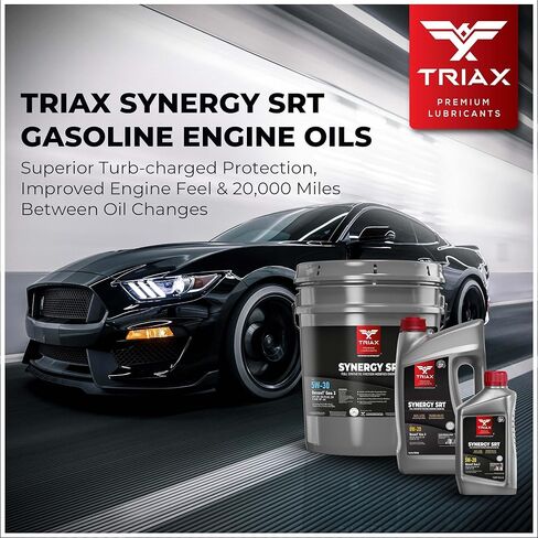 TRIAX Synergy SRT 5W-30; Full Synthetic PAO-Ester Engine Oil, 20K Mile Drain, Moly/Boron Friction Modified, API SP Licensed, Dex2 Gen 3, 3x Wear Protection (1 Quart) in Saudi Arabia