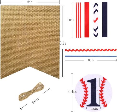 لافتة كرسي مرتفع لحفلة عيد الميلاد الأول - لوازم حفلات عيد الميلاد الأول بموضوع البيسبول، لافتة كرسي مرتفع من الخيش للطفل الصبي، لافتة عيد ميلاد الأول لاستحمام الطفل (لافتة عيد ميلاد أول بيسبول) in Kuwait