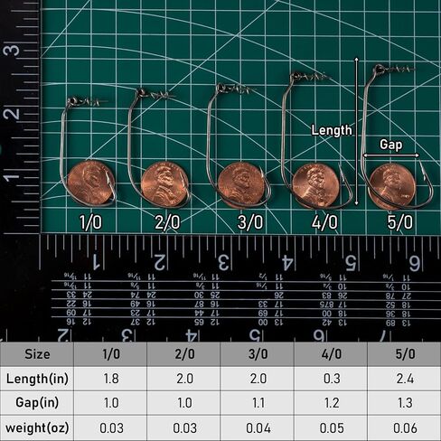 Dr.Fish 100 Pack Swimbait Fishing Hooks for Bass Fishing, Worm Hooks with Centering Pin Spring for Soft Plastic Lure Baits Extra Wide Gap Hooks Texas Carolina Rig Saltwater Freshwater in Saudi Arabia