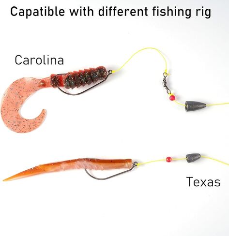 Dr.Fish 100 Pack Swimbait Fishing Hooks for Bass Fishing, Worm Hooks with Centering Pin Spring for Soft Plastic Lure Baits Extra Wide Gap Hooks Texas Carolina Rig Saltwater Freshwater in Saudi Arabia