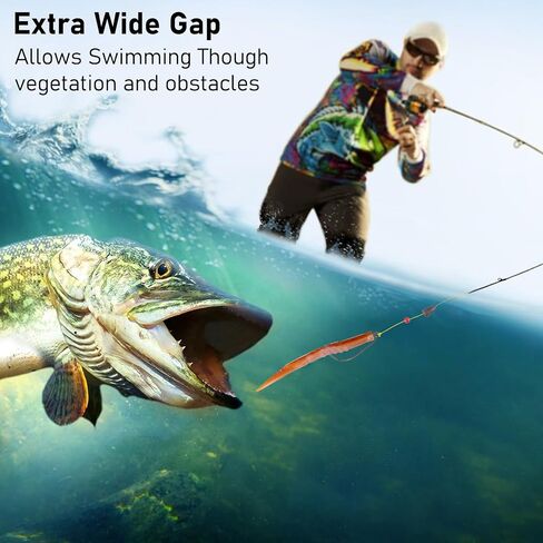Dr.Fish 100 Pack Swimbait Fishing Hooks for Bass Fishing, Worm Hooks with Centering Pin Spring for Soft Plastic Lure Baits Extra Wide Gap Hooks Texas Carolina Rig Saltwater Freshwater in Saudi Arabia