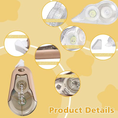 10 Pack White out Correction Tape, Whiteout Tape Pen Strips, Cream Color Transparent Dispenser, Easy to Use Applicator for Instant Correction School Office Supplies, 65.6 Ft & 39.3 Ft in Saudi Arabia