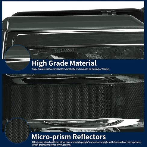 AUTOSAVER88 Headlight Assembly Compatible with 2008-2010 Ford F250 F350 F450 Super Duty Headlamp Chrome Housing Smoke Lens in Saudi Arabia