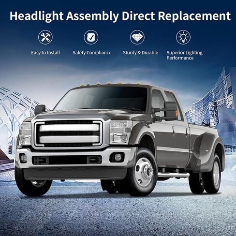 AUTOSAVER88 Headlight Assembly Compatible with 2008-2010 Ford F250 F350 F450 Super Duty Headlamp Chrome Housing Smoke Lens in Saudi Arabia