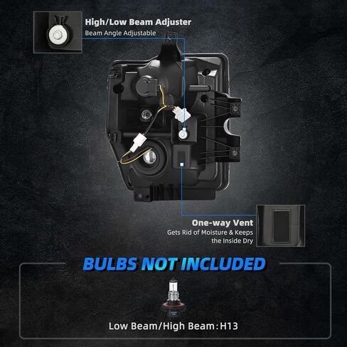 AUTOSAVER88 Headlight Assembly Compatible with 2008-2010 Ford F250 F350 F450 Super Duty Headlamp Chrome Housing Smoke Lens in Saudi Arabia