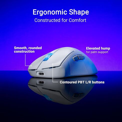 ASUS ROG Keris II Origin Wireless Gaming Mouse – Right-Handed Ergonomic, 65g, Tri-Mode Connectivity, 42K DPI, up to 127Hr Battery, Web-Based Configuration, PC/Mac Support in Saudi Arabia