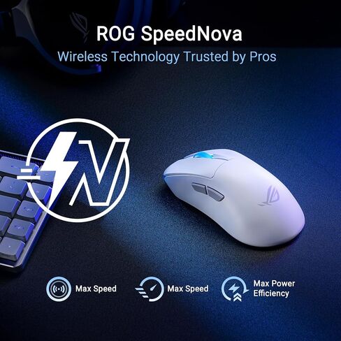 ASUS ROG Keris II Origin Wireless Gaming Mouse – Right-Handed Ergonomic, 65g, Tri-Mode Connectivity, 42K DPI, up to 127Hr Battery, Web-Based Configuration, PC/Mac Support in Saudi Arabia