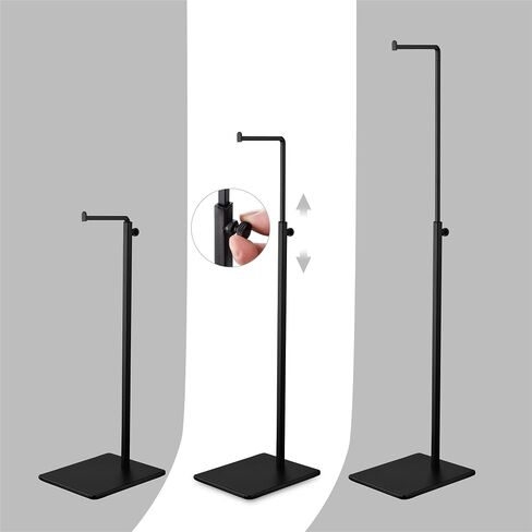 Black Purse Display Stands - Set of 2 Adjustable Height Purse Display Stand - Metal Black Handbag Display Stand Set - Single Hanging Hook Bag Stand in Saudi Arabia