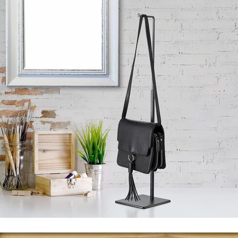 Black Purse Display Stands - Set of 2 Adjustable Height Purse Display Stand - Metal Black Handbag Display Stand Set - Single Hanging Hook Bag Stand in Saudi Arabia