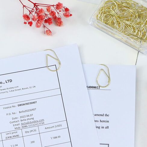 Jumbo Rose Gold Paper Clips Decorative Heart 1.5" Paperclips with Clips Holder for Home, School and Office Supplies 30 Pcs (Heart, Rose Gold) in Saudi Arabia