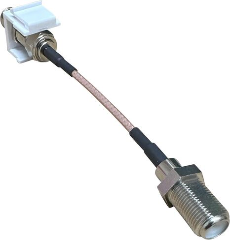 Coax Keystone Jack, Female to Female Pigtail (F-Type) 3GHz RG6 Connector for Wall Plate and Patch Panel, Coax Keystone Jack Insert (1 Pack) in Saudi Arabia